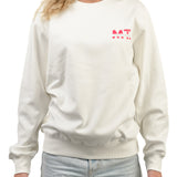 MT | Warm White Crewneck | Pink Logo | Adults